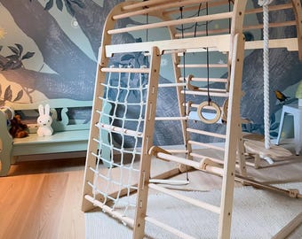 Montessori Climbing Gym: Indoor Kids Playground with Slide