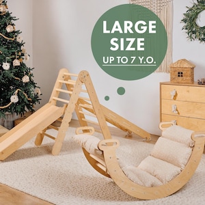 kletterdreieck mit rutsche, Kinder klettergerüst indoor, Kletterbogen mit kissen, Weihnachtsgeschenke für Kinder, Climbing triangle set