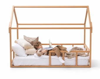 Montessori Floor Bed, Toddler Twin Bed, Beech Wood