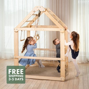 Christmas gifts for kids furniture, Climbing Playhouse, Toddler Montessori Playground, Toddler gifts, Spielhaus, Indoor Kinderspielhaus