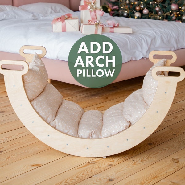 Beige climbing arch pillow, Kletterbogen mit kissen, Cushion for arch climber, Arche Montessori arch rocker,indoor spielplatz