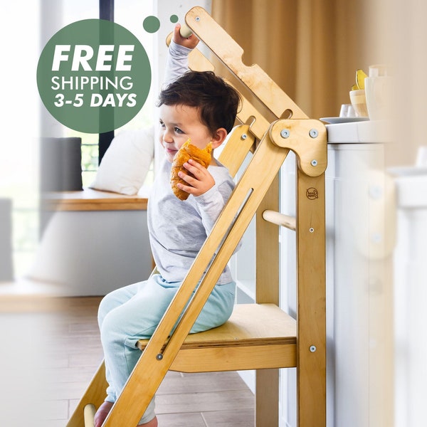Möbel im Montessori-Stil, Geschenk für Kinder, klappbarer Lern-Toddler-Turm, Tritthocker für Kleinkinder, Küchenturm-Helfer