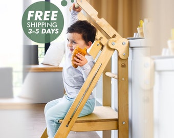 Möbel im Montessori-Stil, Geschenk voor Kinder, klappbarer Lern-Toddler-Turm, Tritthocker für Kleinkinder, Küchenturm-Helfer
