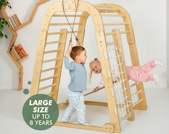 Binnenspeeltuin, kindergym, houten montessori klimrekset, binnenspeelruimte - cadeau 1e verjaardag