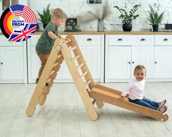 Climb triangle + Climb arch + Climb frame - Montessori toddler furniture, Foldable climbing triangle - Toddler gifts - Montessori climber