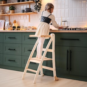 Foldable Montessori Tower: Birch Wood Step Stool