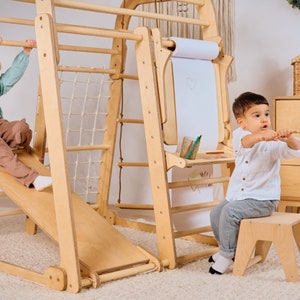 Toddler gift, Indoor Playground for kids, Montessori climbing set, Outdoor play, Outdoor toy, Indoor swing, Toddler climbing gym, Jungle gym image 6
