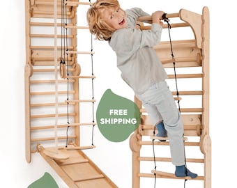 Escalera sueca, muro de escalada para niños y bebés, parque infantil interior, escalera de pared sueca, gimnasio infantil interior, estructura de escalada, gimnasio de jungla interior