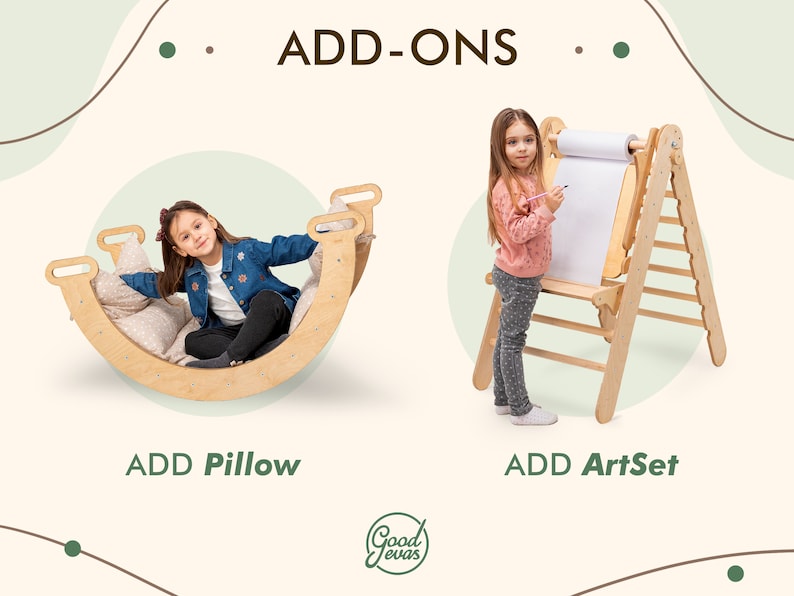 Kids room, Wooden Toys, Gift For kids toys, Montessori climber, Kids furniture, baby gift, Indoor playground, climbing arch with pillow image 9