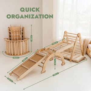 Montessoriklimmer, klimdriehoek en boog, peuterklimzaal, montessori, cadeaus voor kindermeubels, peuterspeelgoed 2 jaar afbeelding 4