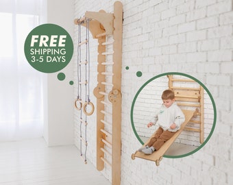 Swedish Ladder, Climbing wall for kids, Toddler Indoor playground, Toddler climbing gym, Montessori play gym, Montessori climber, Play gym