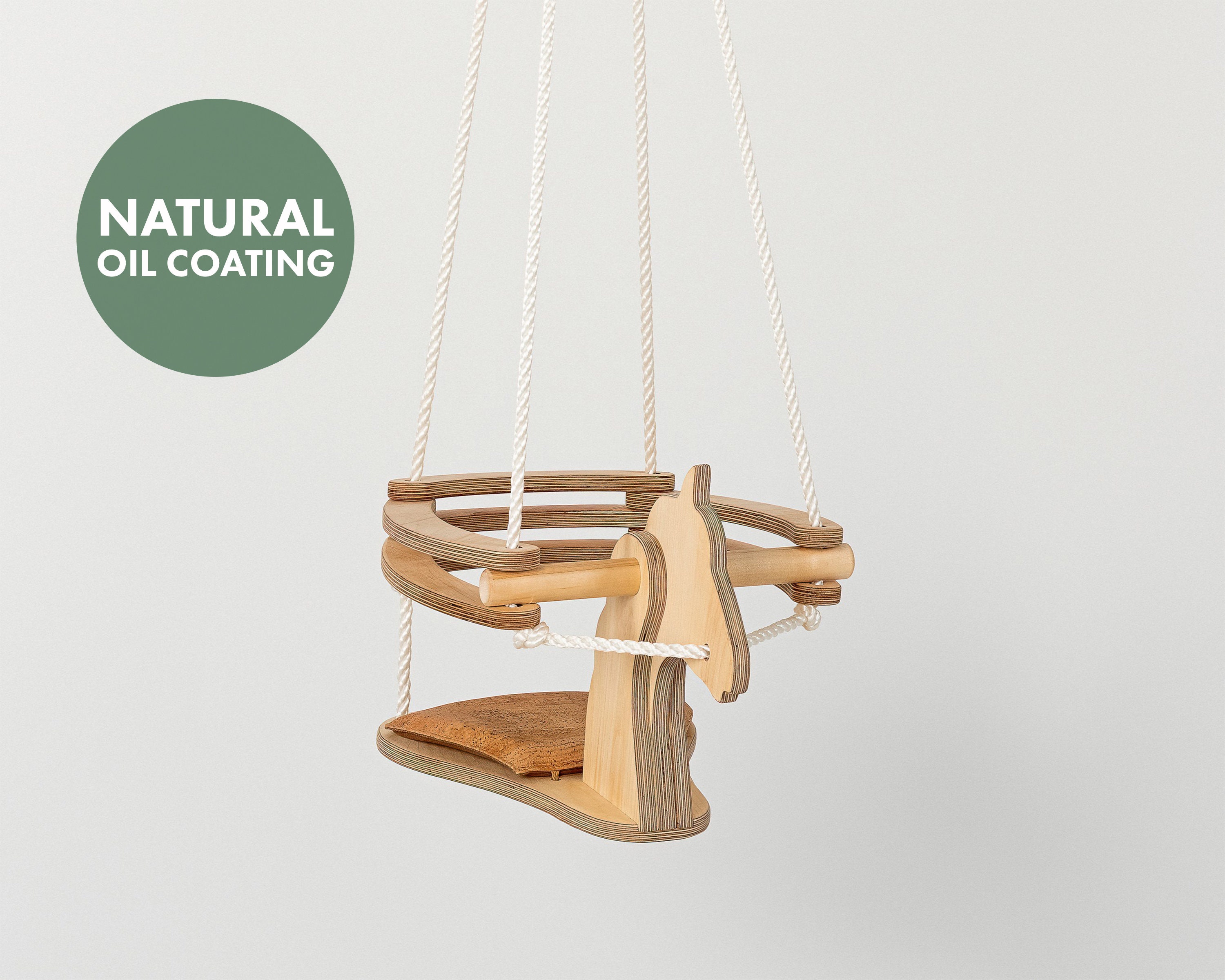 Wooden horse 2025 swing for baby