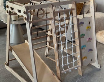 Montessori Climbing Gym: Wooden Indoor Playground Set for Toddlers