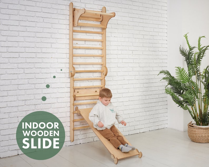 Swedish Ladder, Climbing wall for kids, Indoor playground, Toddler climbing gym, Montessori play gym, Montessori climber, Kids furniture image 4