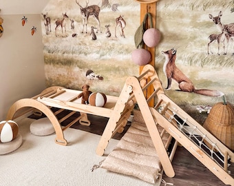 Montessori toddler gym, Climbing triangle, Climbing arch rocker, Montessori climber, Kids birthday, Toddler gift, Gift for kids, Play gym