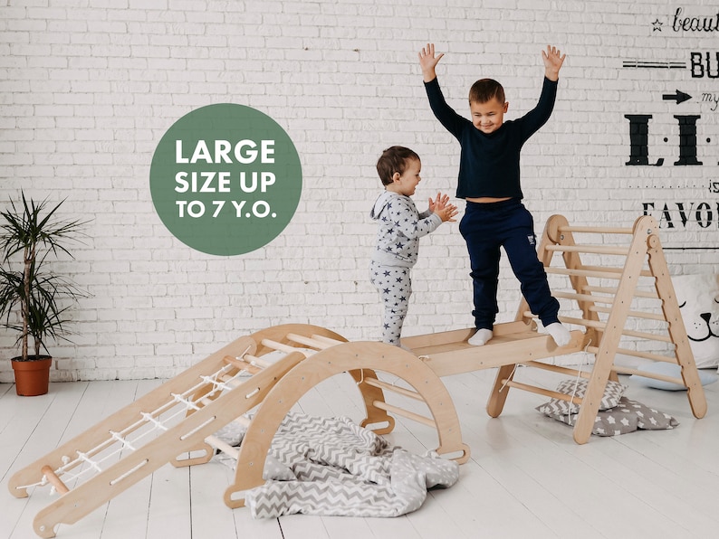 Regalos para niños, escalador Montessori set 5in1 con arco de escalada, escalador Triangle, Kletterbogen mit kissen, Klettergerüst interior imagen 3