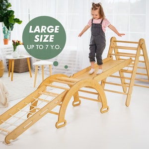 Kids room, Wooden Toys, Gift For kids toys, Montessori climber, Kids furniture, baby gift, Indoor playground, climbing arch with pillow