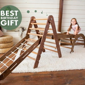 Regalos para niños, escalador Montessori set 5in1 con arco de escalada, escalador Triangle, Kletterbogen mit kissen, Klettergerüst interior imagen 6