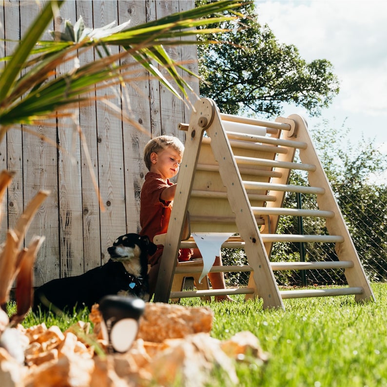 Montessoriklimmer, klimdriehoek en boog, peuterklimzaal, montessori, cadeaus voor kindermeubels, peuterspeelgoed 2 jaar afbeelding 5