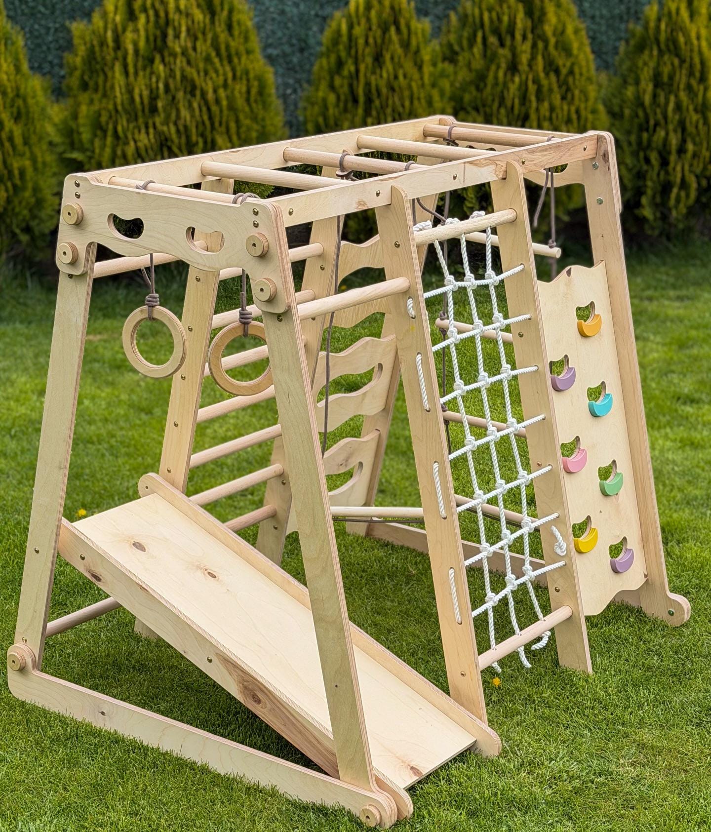 Montessori Climbing Gym: Wooden Indoor Playground Set for Toddlers