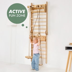 Gift for kids, Swedish Ladder, Play gym, Climbing wall, Toddler climbing gym, Montessori play gym, Montessori climber, Toddler Playground image 7