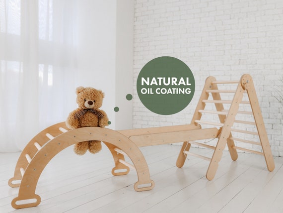 Indoor Playground for Toddler Foldable Climbing Triangle Wooden