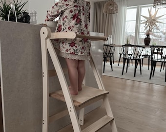 Faltbarer Lern-Trittleiter, Babygeschenke für Kinder, Montessori-Kleinkinderturm, Montessori-Möbelturm-Helfer
