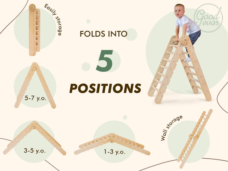 Regalos para niños, escalador Montessori set 5in1 con arco de escalada, escalador Triangle, Kletterbogen mit kissen, Klettergerüst interior imagen 4