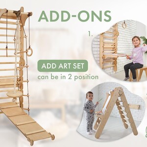 Sprossenwand mit rutsche, Kletterwand kinderzimmer, Indoor Sprossenwand kinderzimmer, Schwedische wand - Kinder turnzimmer Bild 8