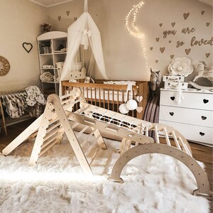 Montessoriklimmer, klimdriehoek en boog, peuterklimzaal, montessori, cadeaus voor kindermeubels, peuterspeelgoed 2 jaar afbeelding 11