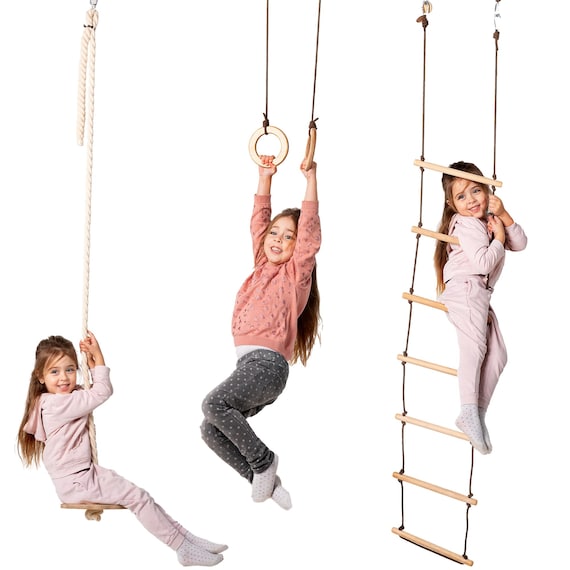 Goodevas Escalera sueca de pared de escalada, gimnasio Montessori, gimnasio de escalada para niños pequeños, gimnasio de selva interior. Juego de arte