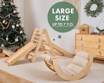 kletterdreieck mit rutsche, Kinder klettergerüst indoor, Kletterbogen mit kissen, Weihnachtsgeschenke für Kinder, Climbing triangle set