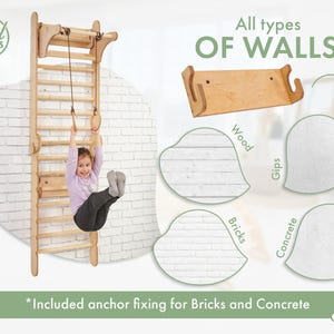 Sprossenwand mit rutsche, Kletterwand kinderzimmer, Indoor Sprossenwand kinderzimmer, Schwedische wand - Kinder turnzimmer Bild 10