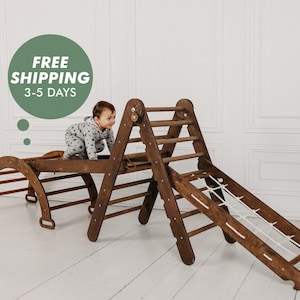 Montessori Climbing 4in1 Set - Climbing Triangle + Climbing Arch + Climber frame - Montessori Playground - Toddler gifts, Montessori climber