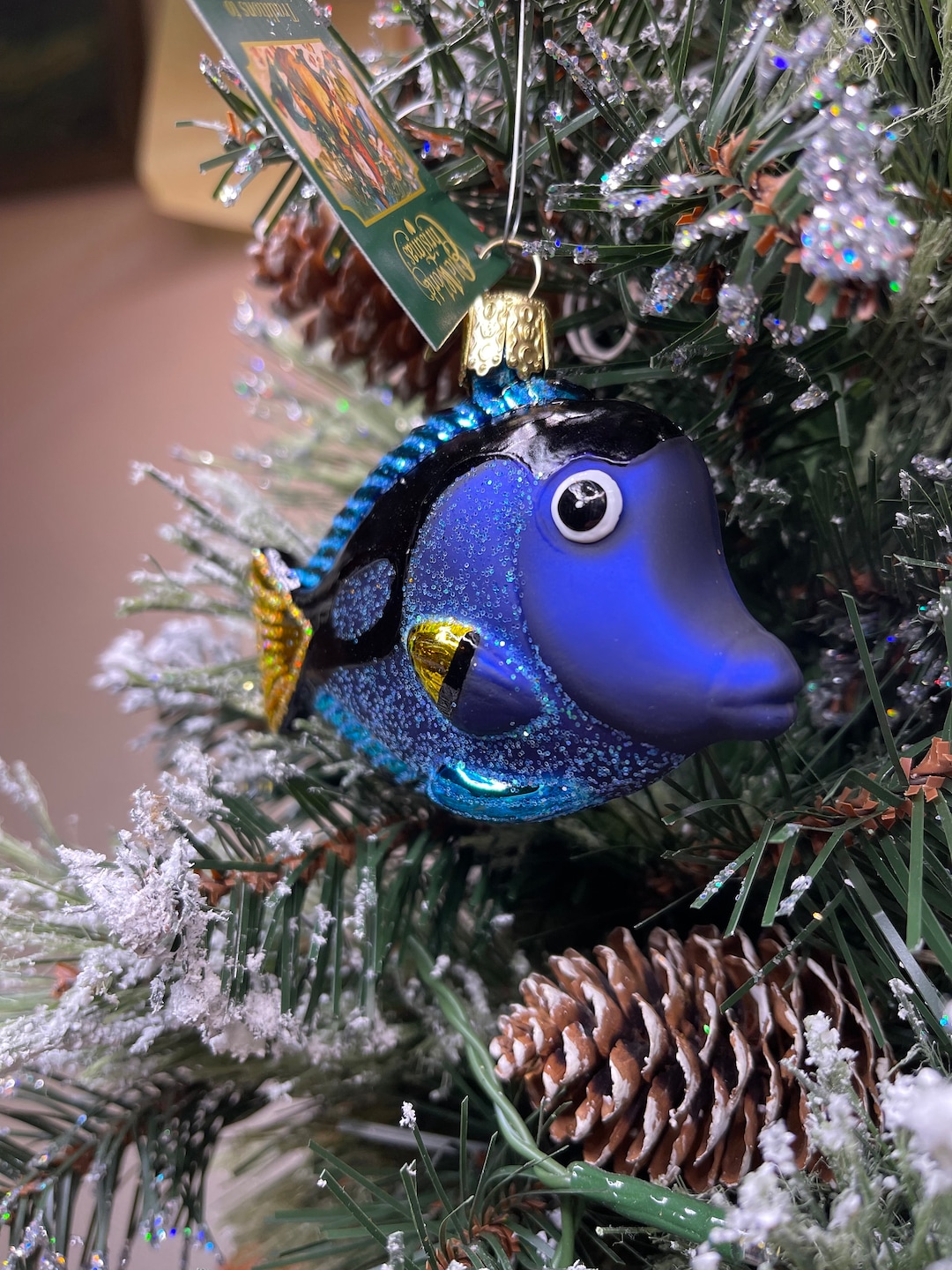 Fish Glass Ornaments For Christmas Tree Reference: Pacific Blue Tang Fish Glass Ornament Old World Christmas