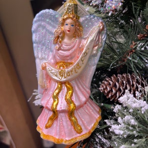 Nativity Gloria Angel Old World Christmas Glass Ornament