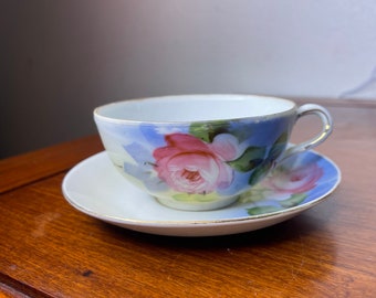 1930s Cottagecore Shofu Tea Cup & Saucer made in Japan!