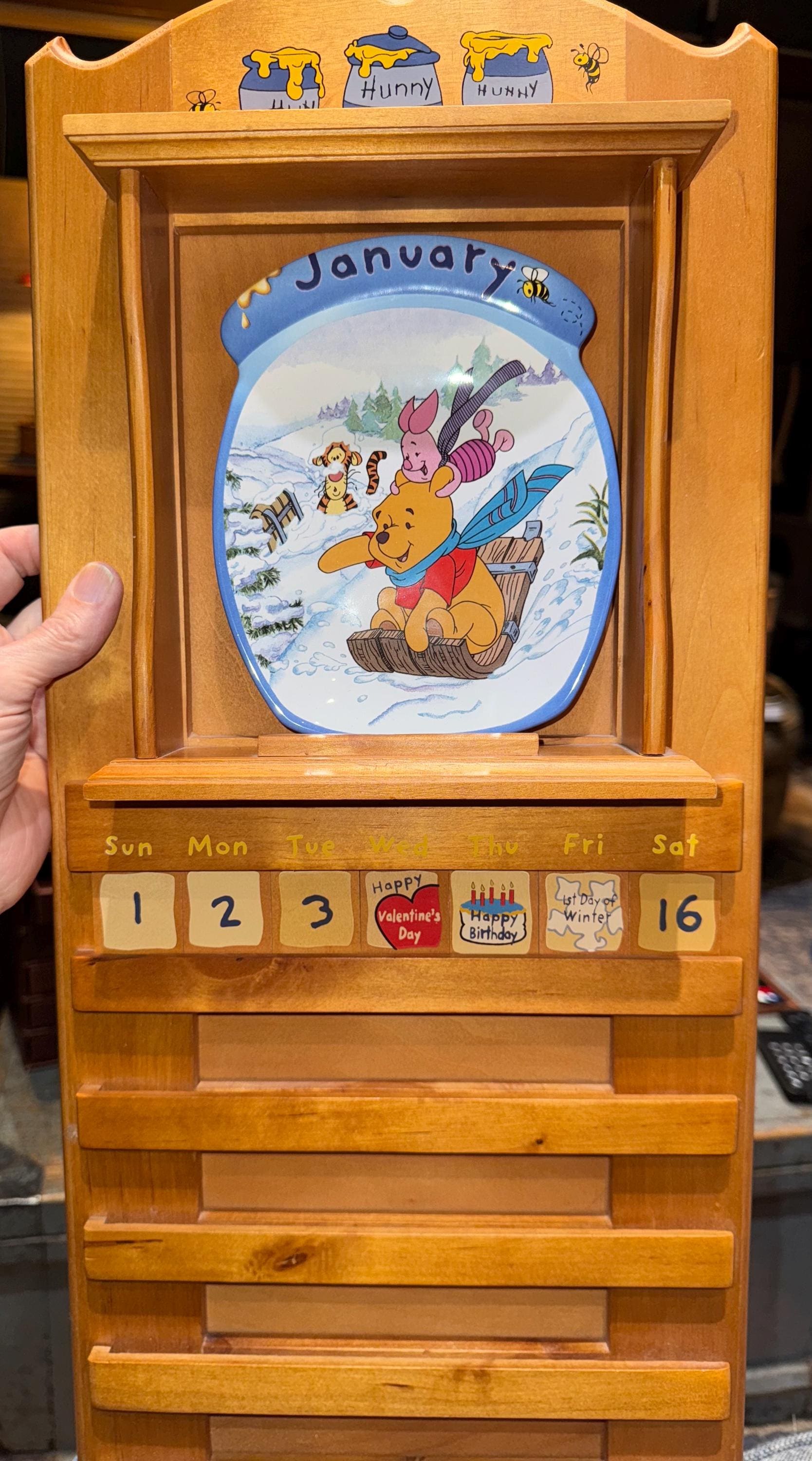 ◆超美品珍品♡WINNIE THE PHOO 万年カレンダー 超希少インテリア Beautiful Perpetual Winnie the Pooh Wall Calendar “the Whole Year