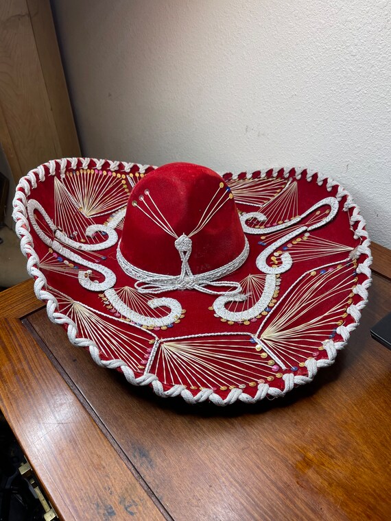 Pigalle Sombrero XXXXX Red Sequin Handmade in Mex… - image 3