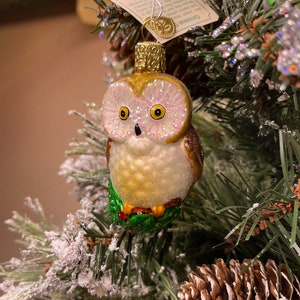 Owl Old World Christmas Glass Ornament