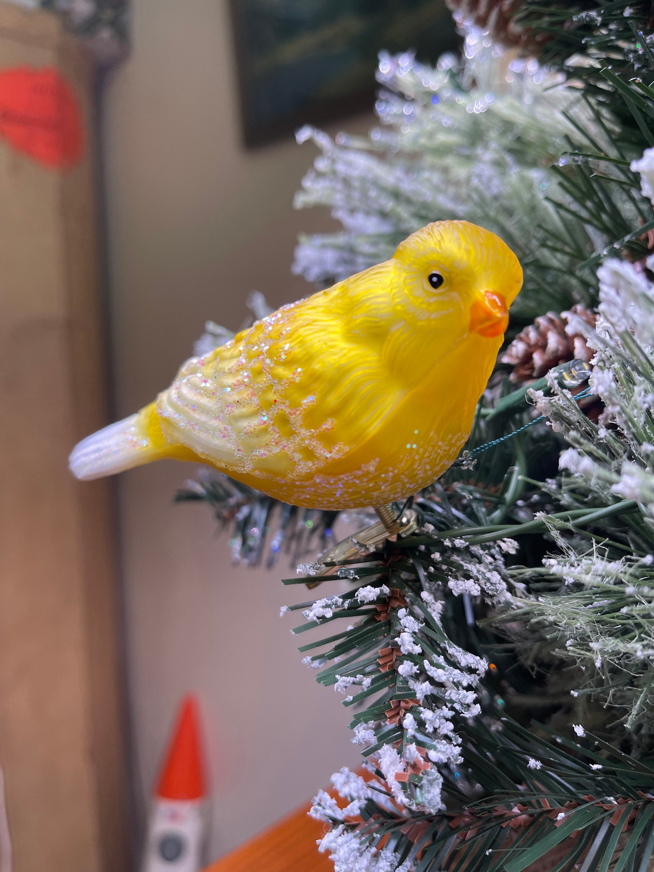 Yellow bird christmas ornament Clearance