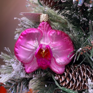 Orchid Old World Christmas Glass Ornament