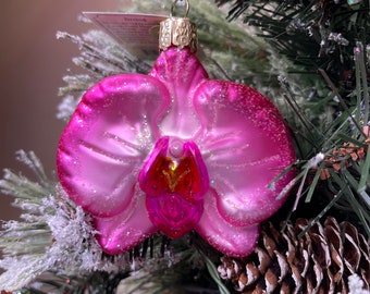 Orchid Old World Christmas Glass Ornament