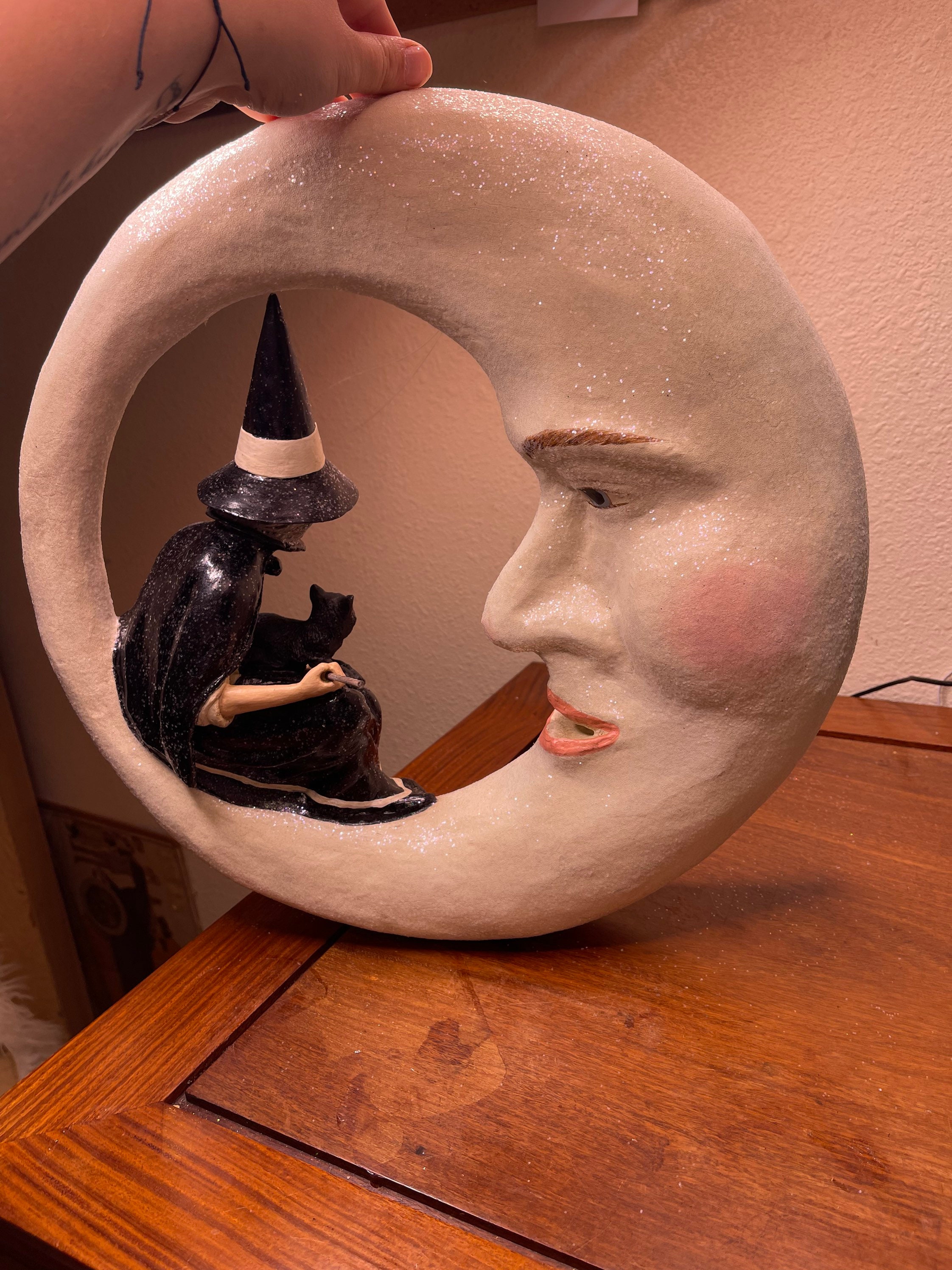 Bethany Lowe Witch on the Moon Wreath Etsy