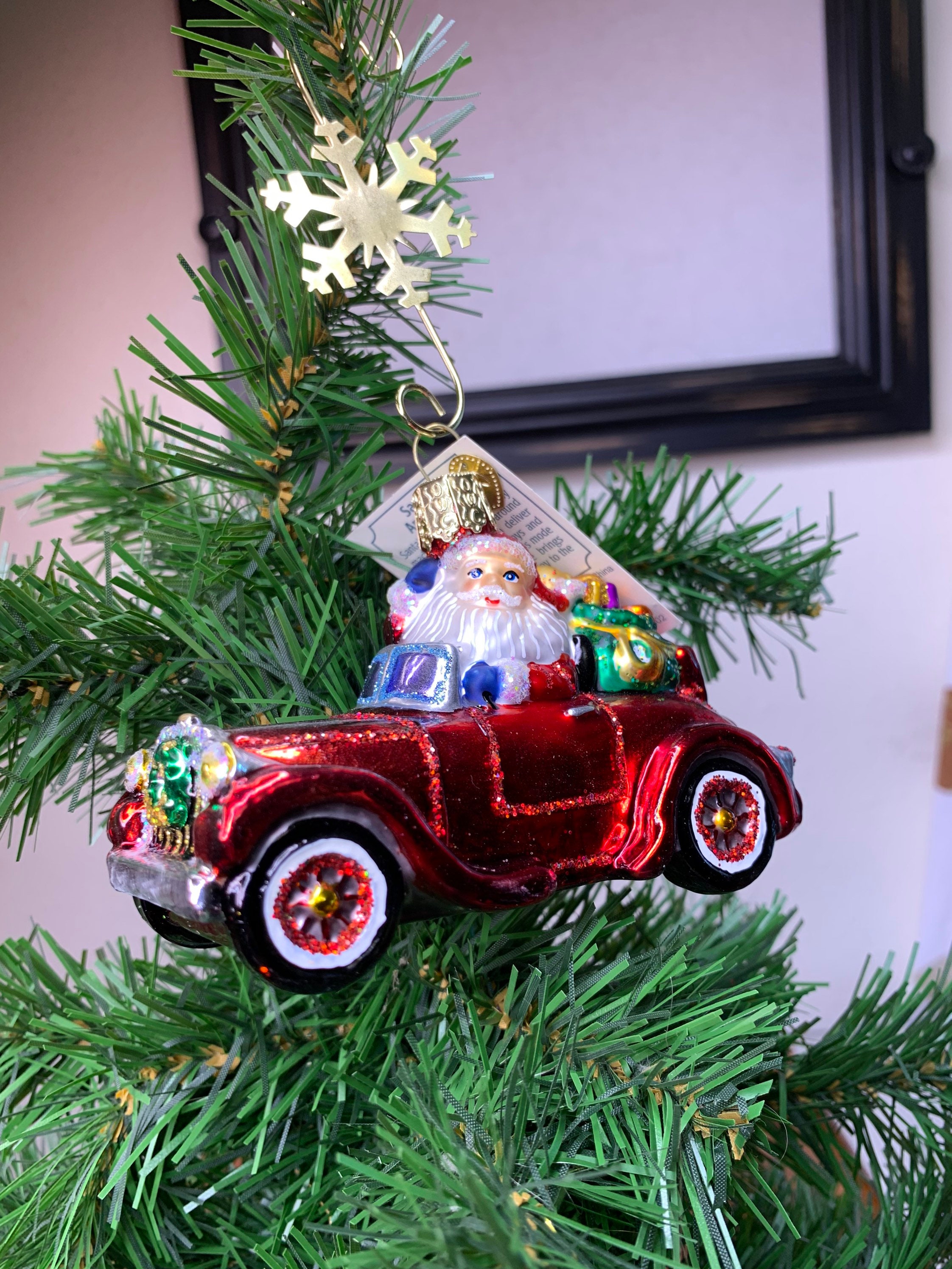 Santa Car Christmas Decoration