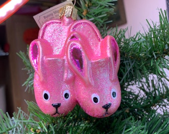 Bunny Suit Slipper Ornament Old World Christmas