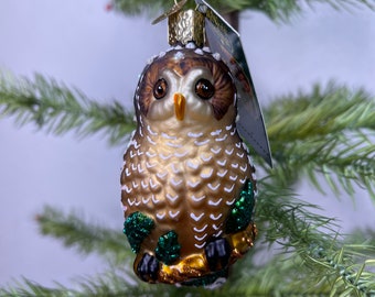 Adorable Old World Christmas Spotted Owl Ornament!