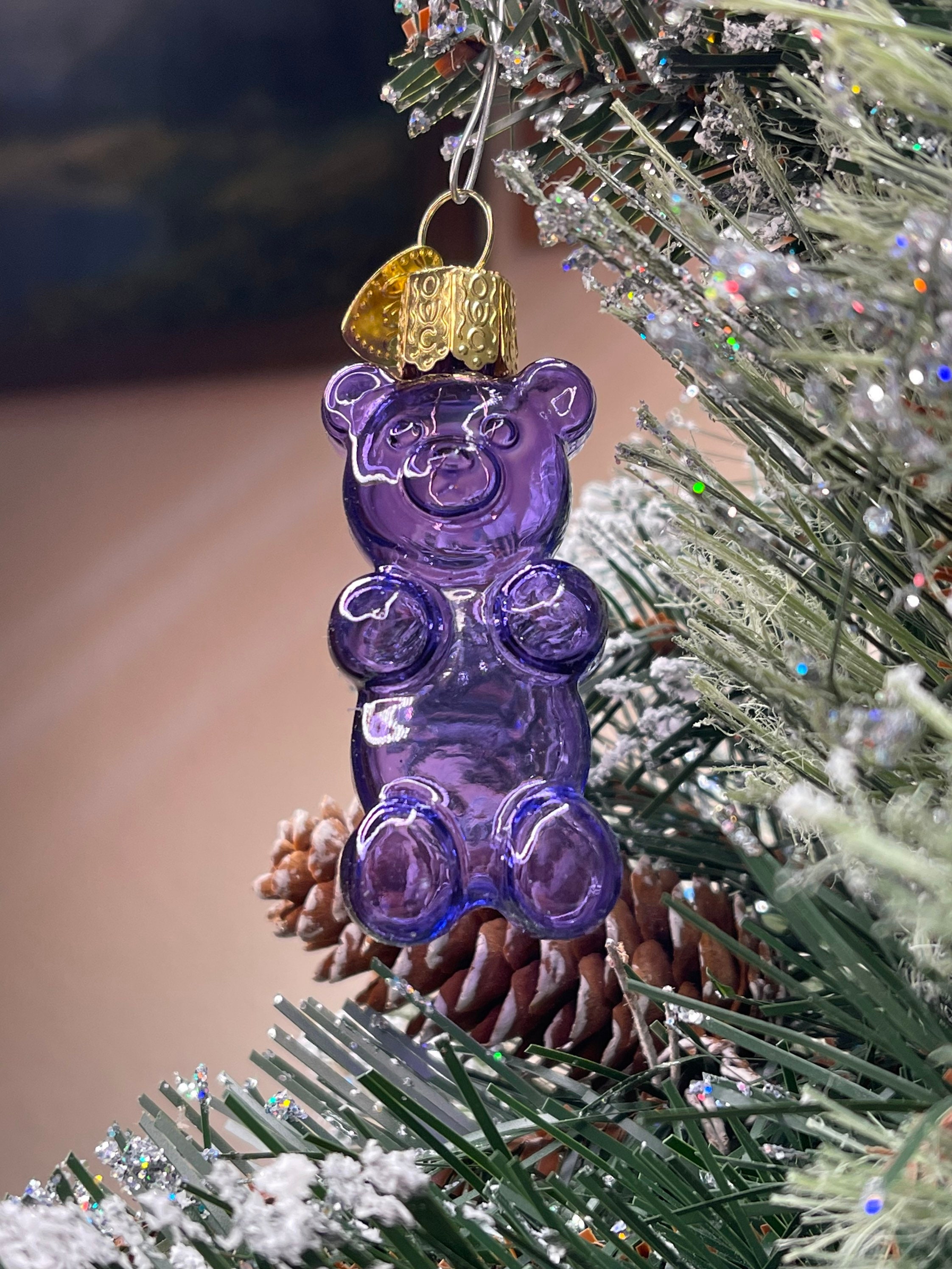 Old World Christmas Ribbon Candy Glass Ornament Sweets Food 36055 Purple 