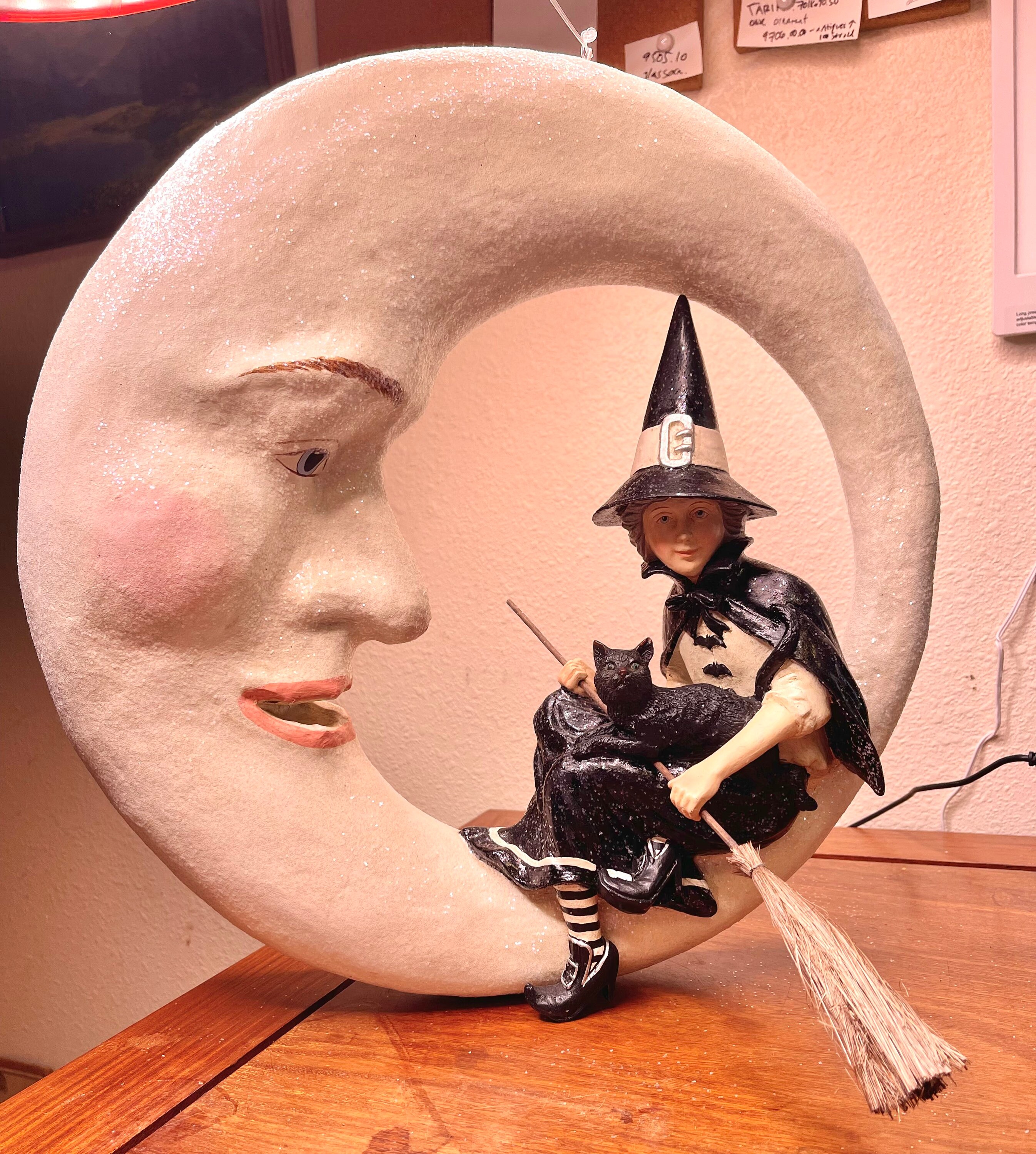 Bethany Lowe Witch on the Moon Wreath Etsy