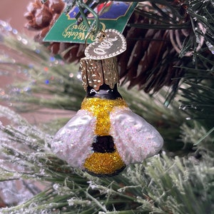 Mini Honey Bee Old World Christmas Glass Ornament